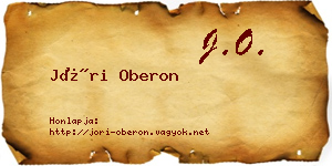 Jóri Oberon névjegykártya